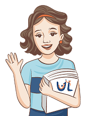 Cartoon woman waving